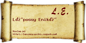 Lápossy Enikő névjegykártya